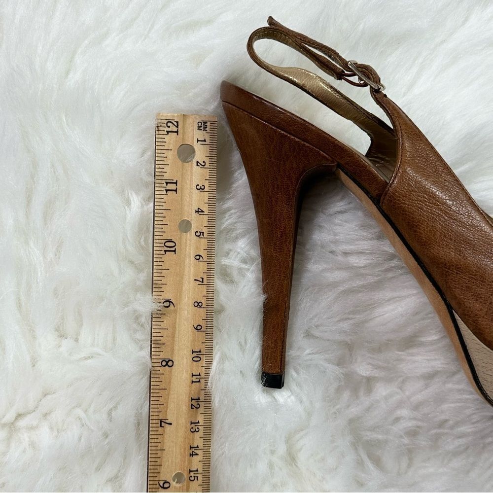 Stuart Weitzman Brown Slingback Heels with Bow Detail - Picture 10 of 10